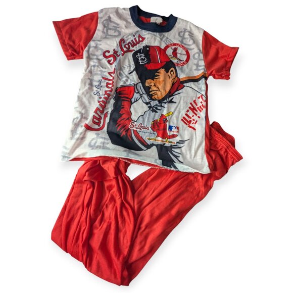 1992 MLB Genuine Merchandise Dr Denton Boys PJ Set St Louis Cardinals Size 8/10 - Picture 1 of 15